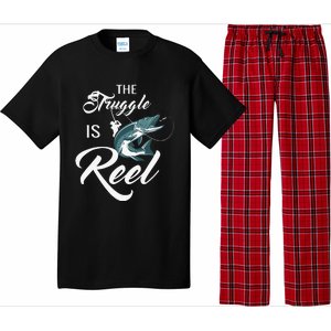 Fisherman The Struggle Is Reel Funny Fishing Lover Birthday Pajama Set