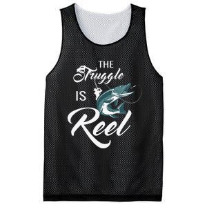 Fisherman The Struggle Is Reel Funny Fishing Lover Birthday Mesh Reversible Basketball Jersey Tank