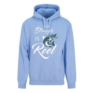 Fisherman The Struggle Is Reel Funny Fishing Lover Birthday Unisex Surf Hoodie