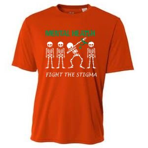 Fight The Stigma Dabbing Skeleton Tal Health Awareness Gift Cooling Performance Crew T-Shirt