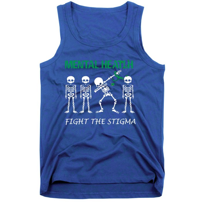 Fight The Stigma Dabbing Skeleton Tal Health Awareness Gift Tank Top