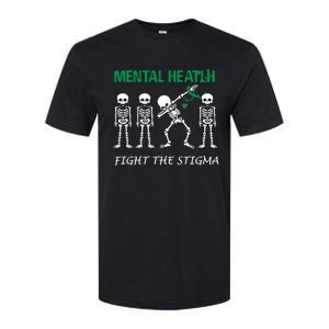 Fight The Stigma Dabbing Skeleton Tal Health Awareness Gift Softstyle CVC T-Shirt