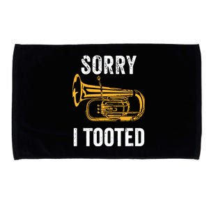 Funny Tuba Shirts Sorry I Tooted Marching Band Tuba Microfiber Hand Towel