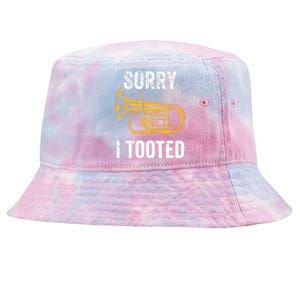 Funny Tuba Shirts Sorry I Tooted Marching Band Tuba Tie-Dyed Bucket Hat