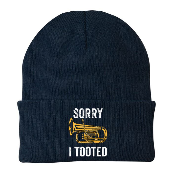 Funny Tuba Shirts Sorry I Tooted Marching Band Tuba Knit Cap Winter Beanie