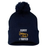 Funny Tuba Shirts Sorry I Tooted Marching Band Tuba Pom Pom 12in Knit Beanie