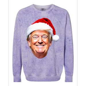 Funny Trump Santa Hat Donald Trump Christmas New Year Xmas Colorblast Crewneck Sweatshirt