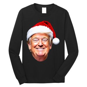 Funny Trump Santa Hat Donald Trump Christmas New Year Xmas Long Sleeve Shirt