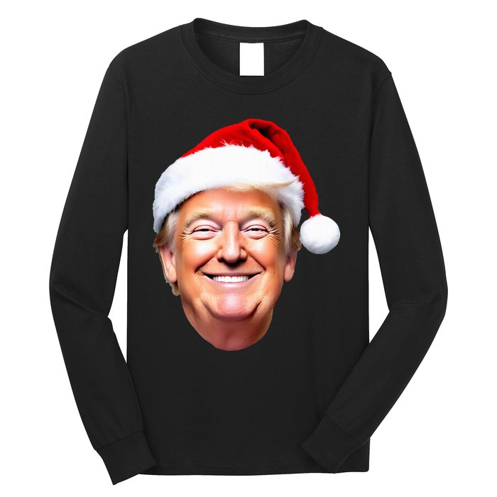 Funny Trump Santa Hat Donald Trump Christmas New Year Xmas Long Sleeve Shirt