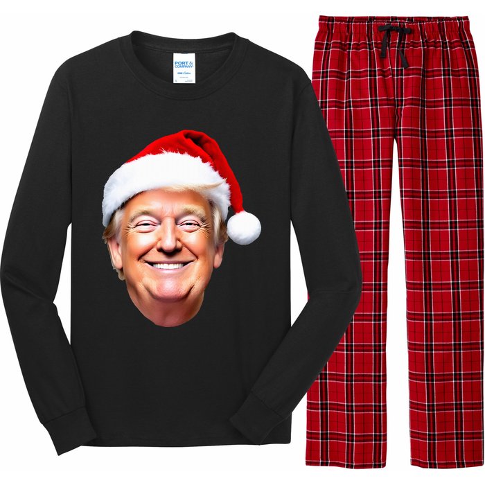 Funny Trump Santa Hat Donald Trump Christmas New Year Xmas Long Sleeve Pajama Set