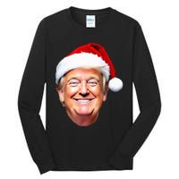 Funny Trump Santa Hat Donald Trump Christmas New Year Xmas Tall Long Sleeve T-Shirt