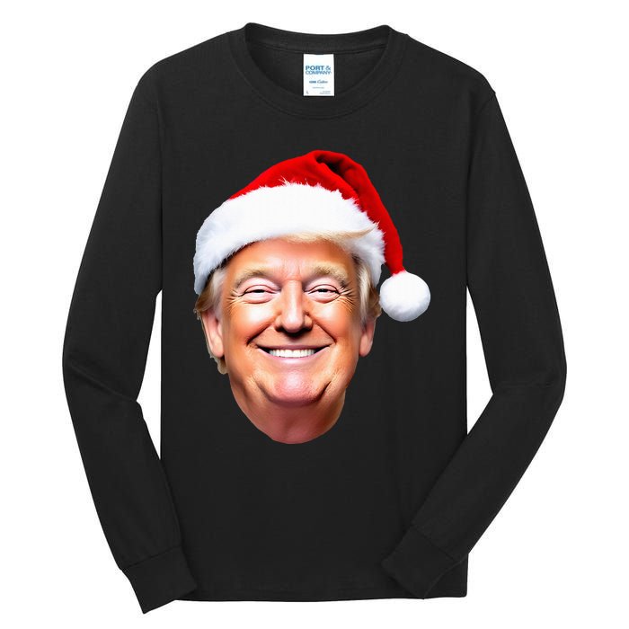 Funny Trump Santa Hat Donald Trump Christmas New Year Xmas Tall Long Sleeve T-Shirt