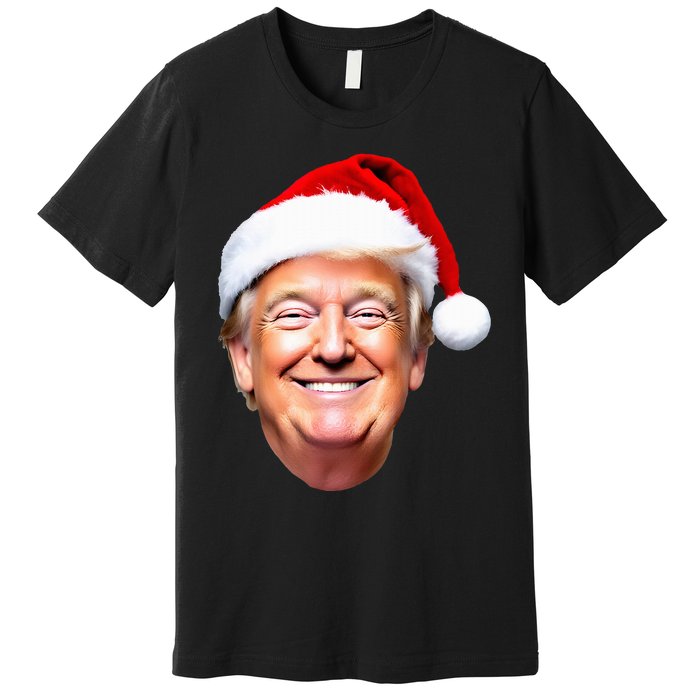 Funny Trump Santa Hat Donald Trump Christmas New Year Xmas Premium T-Shirt