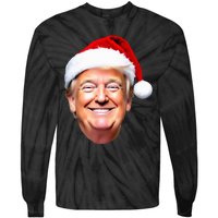 Funny Trump Santa Hat Donald Trump Christmas New Year Xmas Tie-Dye Long Sleeve Shirt