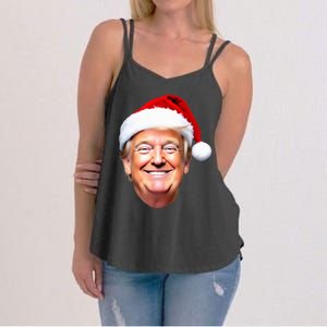 Funny Trump Santa Hat Donald Trump Christmas New Year Xmas Women's Strappy Tank