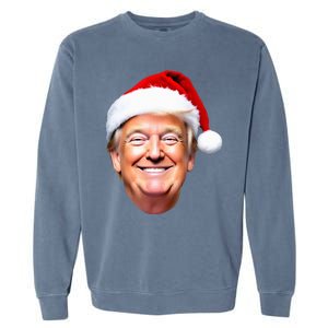 Funny Trump Santa Hat Donald Trump Christmas New Year Xmas Garment-Dyed Sweatshirt