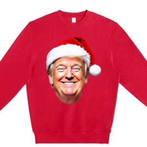 Funny Trump Santa Hat Donald Trump Christmas New Year Xmas Premium Crewneck Sweatshirt