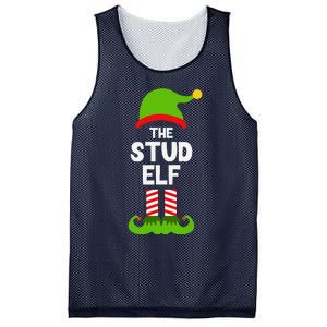 Funny The Stud Elf Christmas Family Party Pajama Mesh Reversible Basketball Jersey Tank