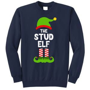 Funny The Stud Elf Christmas Family Party Pajama Tall Sweatshirt