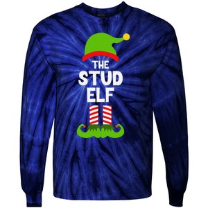 Funny The Stud Elf Christmas Family Party Pajama Tie-Dye Long Sleeve Shirt