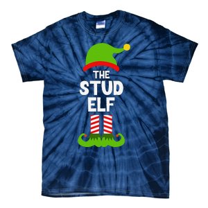 Funny The Stud Elf Christmas Family Party Pajama Tie-Dye T-Shirt