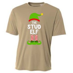 Funny The Stud Elf Christmas Family Party Pajama Cooling Performance Crew T-Shirt