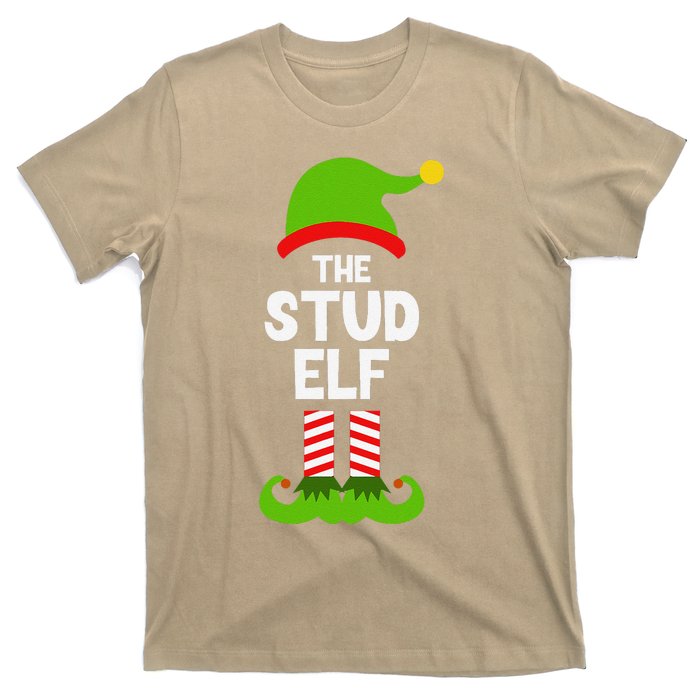 Funny The Stud Elf Christmas Family Party Pajama T-Shirt