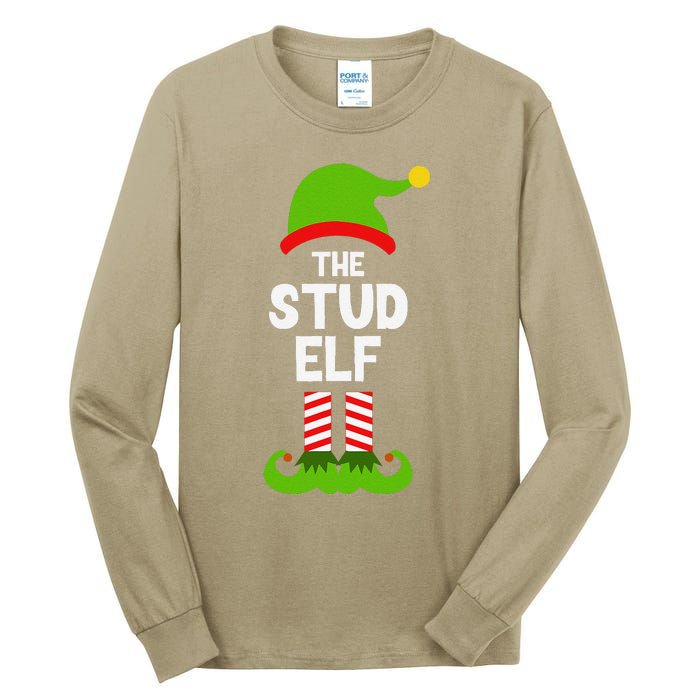 Funny The Stud Elf Christmas Family Party Pajama Tall Long Sleeve T-Shirt