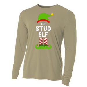 Funny The Stud Elf Christmas Family Party Pajama Cooling Performance Long Sleeve Crew