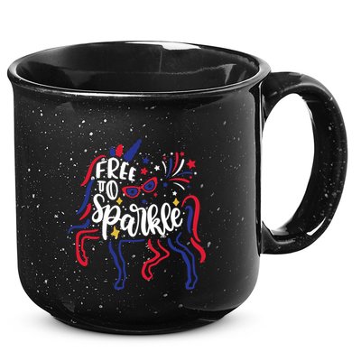 Free to Sparkle Patriotic Unicorn 4th of July Girl Boy Wo 15oz Campfire Ceramic Mug