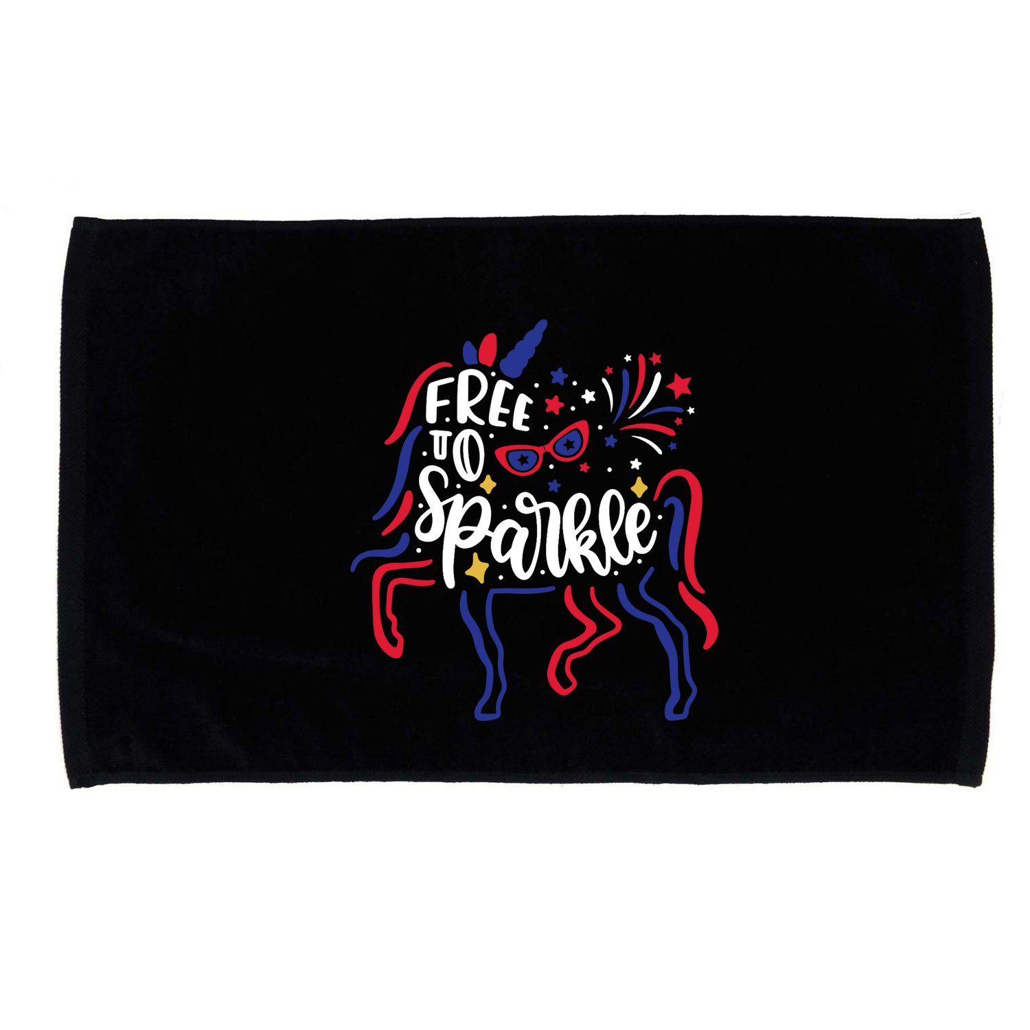 Free to Sparkle Patriotic Unicorn 4th of July Girl Boy Wo Microfiber Hand Towel
