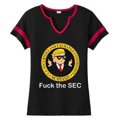 Fuck The Sec Mcmxxxiv Us Securities And Exchange Commission Ladies Halftime Notch Neck Tee