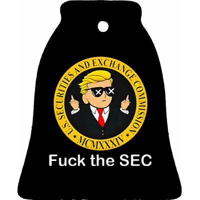 Fuck The Sec Mcmxxxiv Us Securities And Exchange Commission Ceramic Bell Ornament