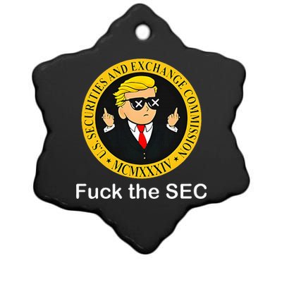 Fuck The Sec Mcmxxxiv Us Securities And Exchange Commission Ceramic Star Ornament