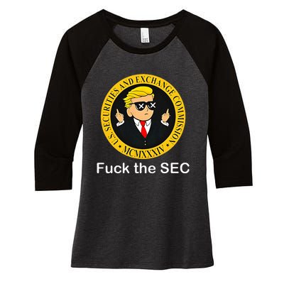 Fuck The Sec Mcmxxxiv Us Securities And Exchange Commission Women's Tri-Blend 3/4-Sleeve Raglan Shirt