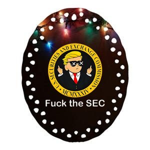 Fuck The Sec Mcmxxxiv Us Securities And Exchange Commission Ceramic Oval Ornament