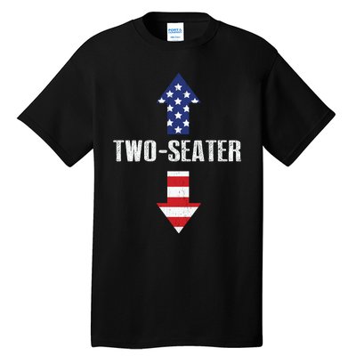 Funny Two Seater Arrow America Flag Tall T-Shirt