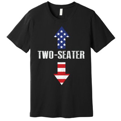 Funny Two Seater Arrow America Flag Premium T-Shirt