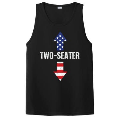 Funny Two Seater Arrow America Flag PosiCharge Competitor Tank