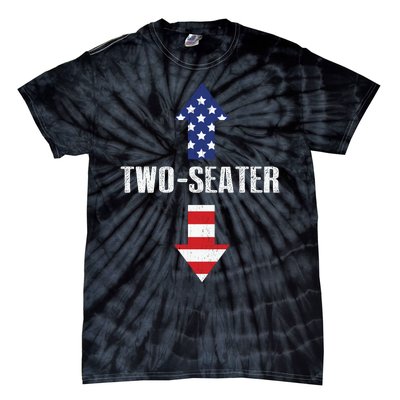 Funny Two Seater Arrow America Flag Tie-Dye T-Shirt