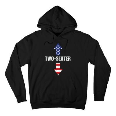 Funny Two Seater Arrow America Flag Tall Hoodie