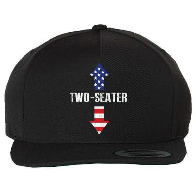 Funny Two Seater Arrow America Flag Wool Snapback Cap