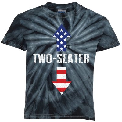 Funny Two Seater Arrow America Flag Kids Tie-Dye T-Shirt