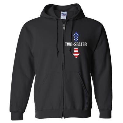 Funny Two Seater Arrow America Flag Full Zip Hoodie