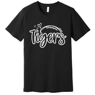 Football Tigers School Sports Fan Team Spirit Premium T-Shirt