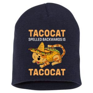 Funny Tacocat Spelled Backward Is Tacocat Cinco De Mayo Short Acrylic Beanie