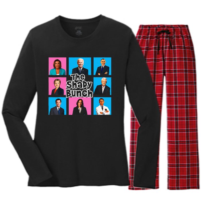 Funny The Shady Bunch 2024 Women's Long Sleeve Flannel Pajama Set 