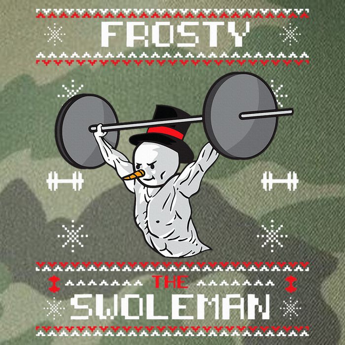 Frosty the Swoleman Ugly Christmas Sweater Funny Snowman Gym Legacy Tie Dye Trucker Hat