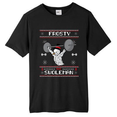 Frosty the Swoleman Ugly Christmas Sweater Funny Snowman Gym Tall Fusion ChromaSoft Performance T-Shirt