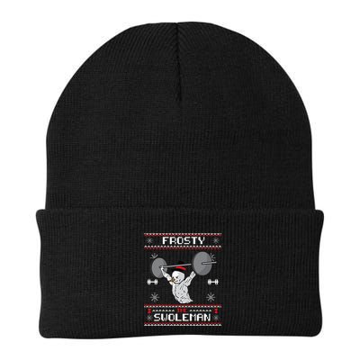 Frosty the Swoleman Ugly Christmas Sweater Funny Snowman Gym Beanie